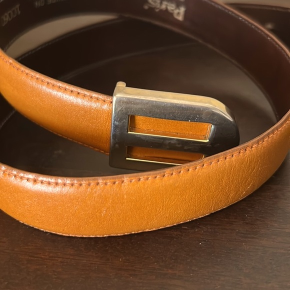 Cow Hide Vintage Tan Leather Belt 34/86 Made In USA 5 Holes - Picture 9 of 10